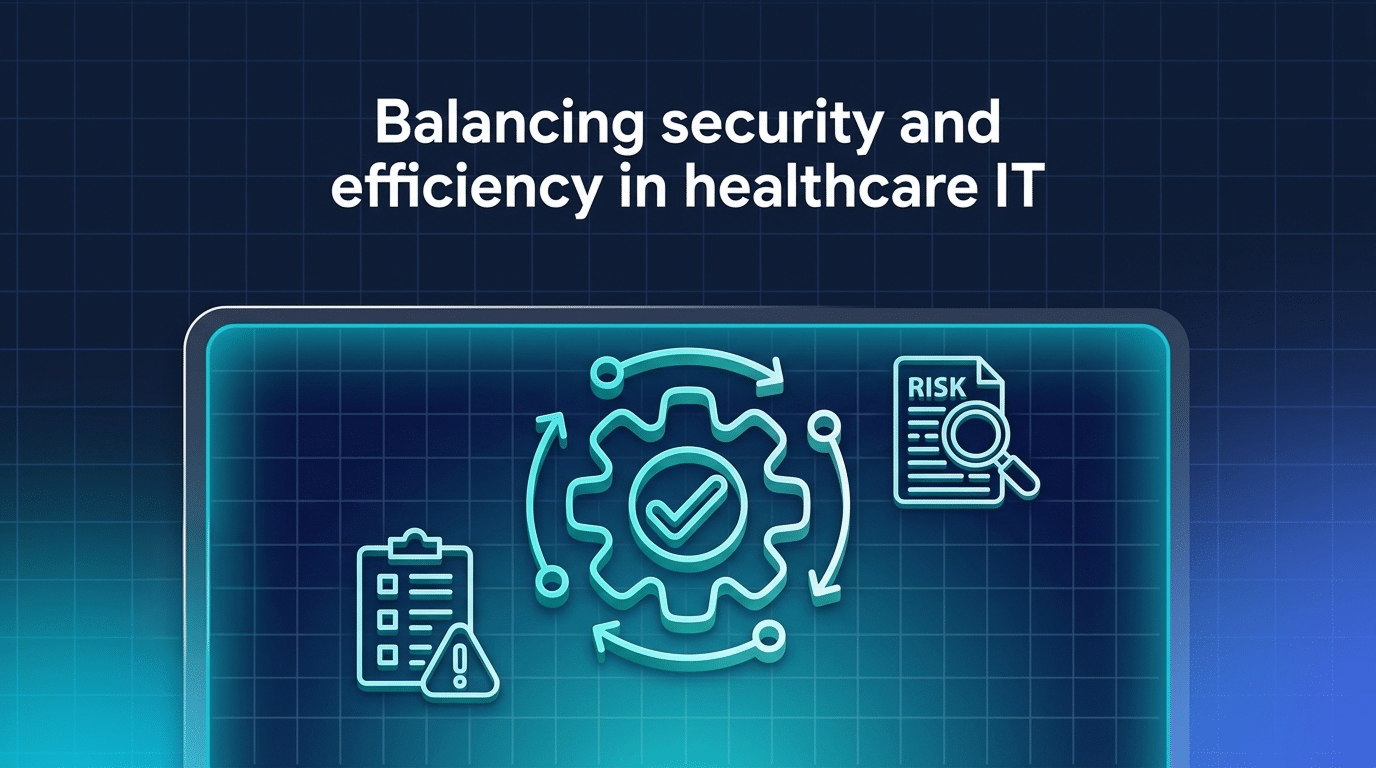 Graphic illustrating business continuity risks, featuring a main headline and security management icons set within a digital control frame.