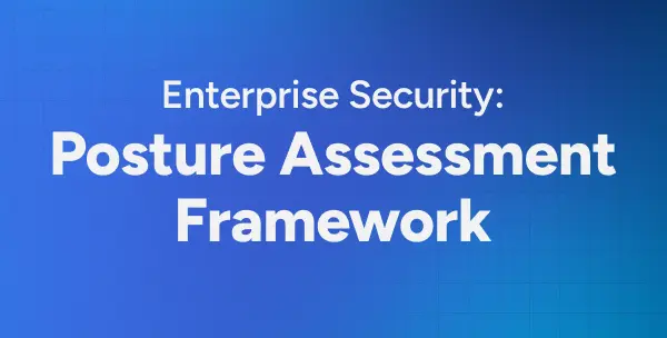 Text on a blue background: Enterprise Security Posture Assessment Framework.